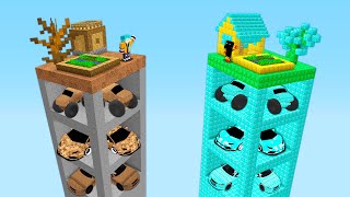 ICH BIN IN EINEM CHUNK GEFANGEN: NOOB gegen PRO-Garage in einem Chunk