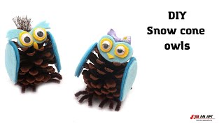 DIY Snow cone owls 