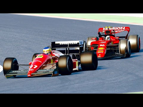 Ferrari F1 2022 vs Ferrari F1 1987 (Michele Alboreto) at Barcelona GP