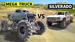 THIS vs THAT OFF-ROAD! Methanol Megatruck vs TURBO LS Silverado Prerun