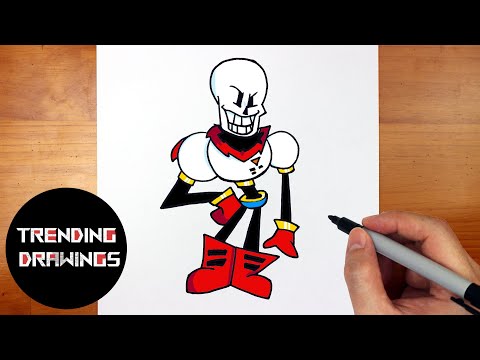How To Draw FNF MOD Character - Papyrus Easy Step by Step