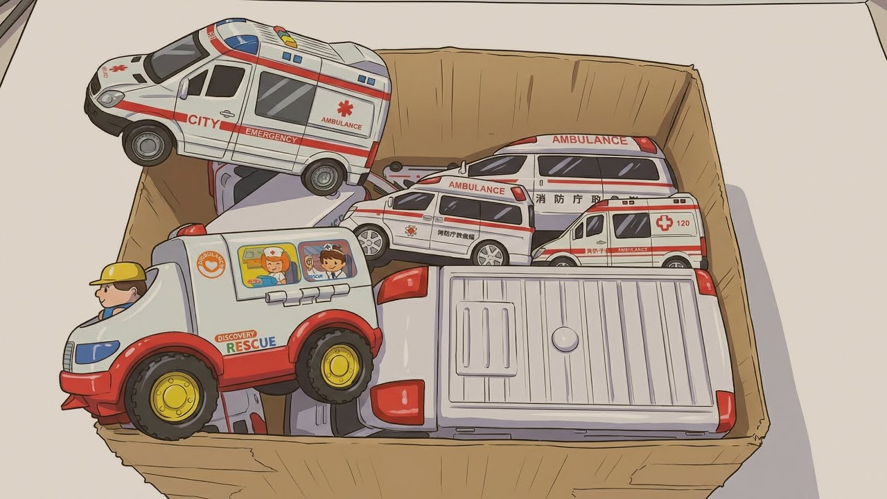 【ぴったり整列】救急車ズラリ！トミカ並べて出動準備🚑 Ambulance line up ready!