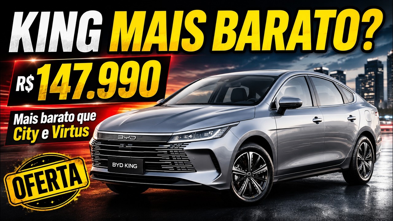 Honda City sedã vs BYD King: comparativo 2026 entre sedã a combustão e híbrido plug-in com preço e consumo