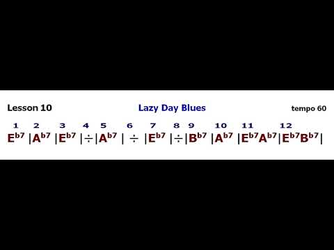 John Ganapes: Lesson 10 - Lazy Day Blues - backing track