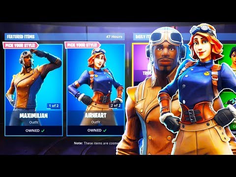 New Airplane Pilot Skins In Fortnite New Airheart Maximilan Skin - new airplane pilot skins in fortnite new airheart maximilan skin gameplay
