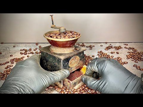 RUSTY Antique Coffee Grinder Unique RESTORATION