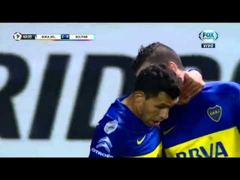 BOCA 3  BOLIVAR 1 - COPA LIBERTADORES 2016  - Tevez definió como le gusta  al primer palo