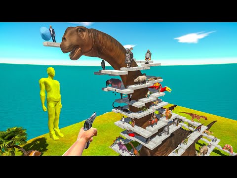 DEADLY Parkour Around DREADNOUGHTUS  - Animal Revolt Battle Simulator