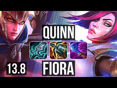 QUINN vs FIORA (TOP) | 6 solo kills, 600+ games, 1.1M mastery | KR Master | 13.8