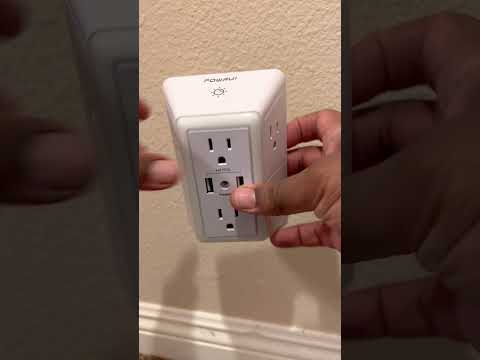Installing Multi Outlet Surge Protector Extender with 6 USB Ports and Night light #homegadgets #usb