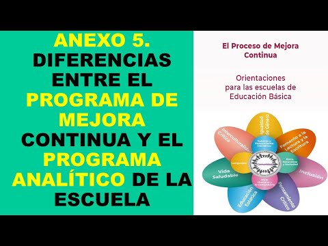 Soy Docente: ANEXO 5. DIFERENCIAS ENTRE EL PROGRAMA DE MEJORA Y EL PROGRAMA ANALÍTICO DE LA ESCUELA