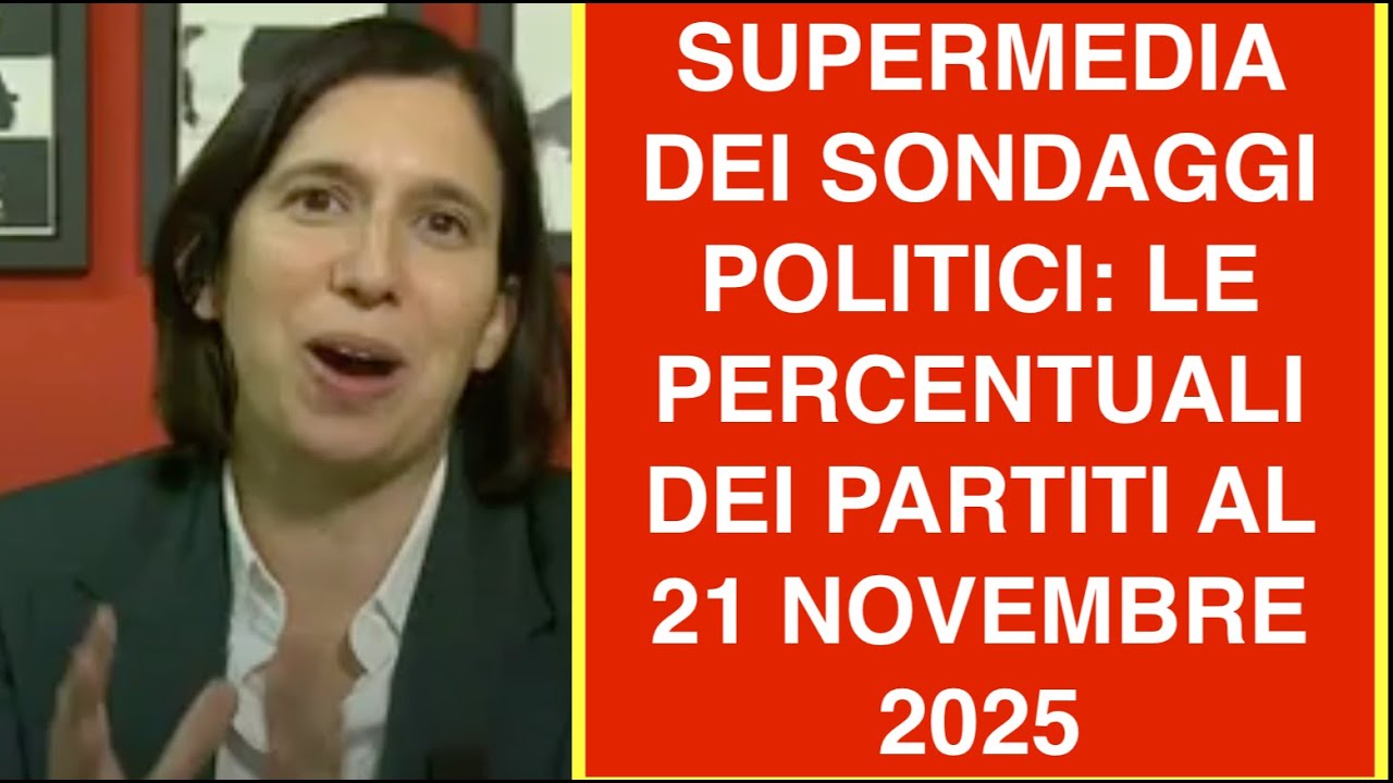 SUPERMEDIA DEI SONDAGGI POLITICI: LE PERCENTUALI DEI PARTITI AL 21 NOVEMBRE 2025