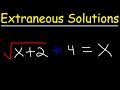 Checking For Extraneous Solutions of Radical Equations