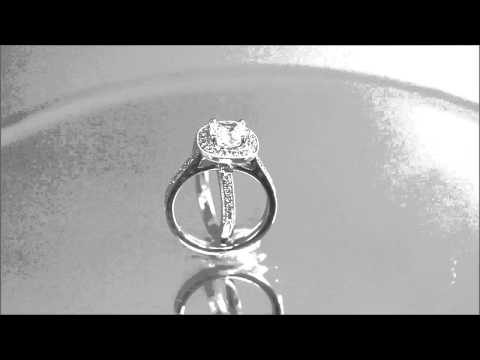 14K WHITE GOLD CUSHION CUT DIAMOND ENGAGEMENT RING AND BAND 1.95CT H-VS2 EGL USA KNR INC - 648