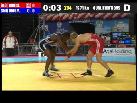 74kg - Davit Khutsishvili (GEO) vs Romeo Djoumessi (CMR) 2011 world championship