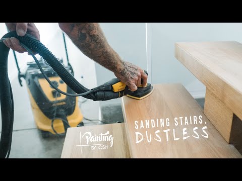 SANDING STAIRS WITH MIRKA DEOS DELTA DUSTLESS SANDING SYSTEM