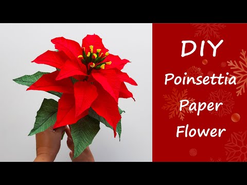 How To Make Poinsettia Paper Flower / DIY Christmas Decorations / Góc nhỏ Handmade