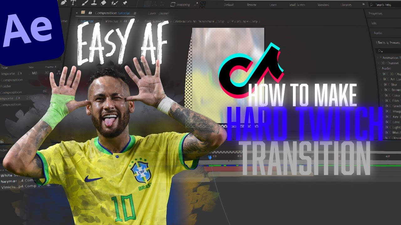 Hard Twitch Transition | After Effects Tutorial | Quick and Easy | A Beginner's Guide