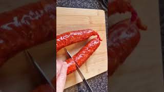 Spanish Spicy Chorizo Ring  #pork #sausage #spicyfood #asmr #asmrsounds #asmrfood #shorts
