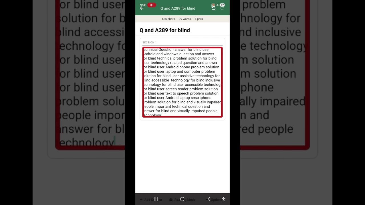 Q and A289 for blind Google TTS live microphone Alexa assistant eyes scan auto synthesizer