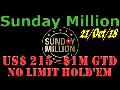 Sunday Million 21/Oct/18 $215 NLHE, $1M Gtd - Final Table Poker replay (cards up)