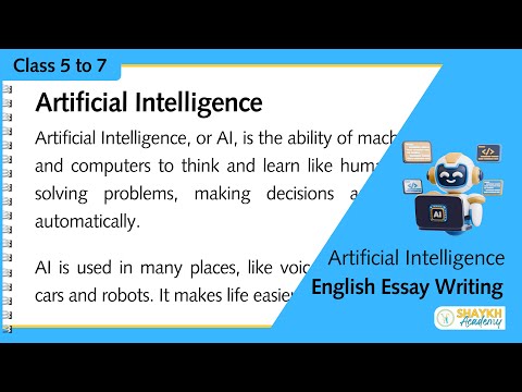 Easy Essay on Artificial Intelligence 🤖 | Write an essay on AI | Essay Writing | For Class 5 to 7