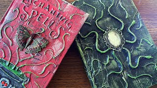 How To Make A Spell Book - Witch Halloween Decor - Easy DIY Mod Podge & Tissue Paper Spell Book Prop