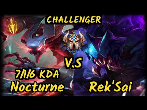Gilius (NOCTURNE) vs REK'SAI - 7/1/6 KDA JUNGLE CHALLENGER GAMEPLAY - EUW
