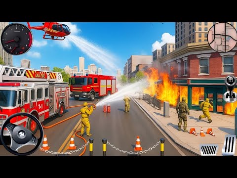 Fire Truck City Rescue Simulator - 911 US Emergency Fire Truck Driving 3D 2025 - Android Gameplay