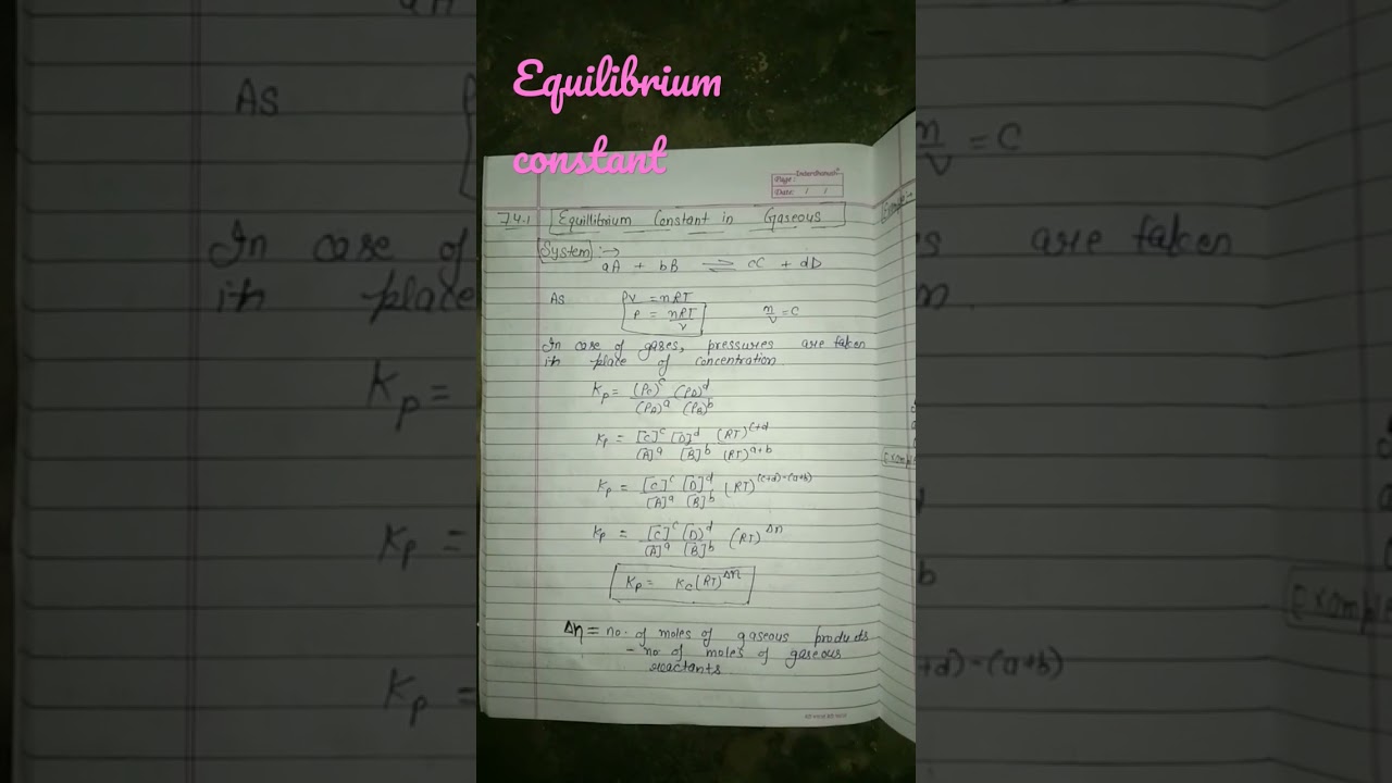 Equilibrium constant in gaseous system #chemistry #ncert #shzclasses #chemistry #youtubeshorts#viral