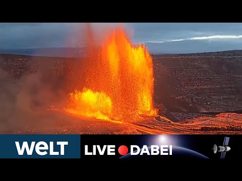 USA: Spektakel auf Hawaii! Vulkan Kilauea spuckt riesige Lavafontäne I WELT LIVE DABEI