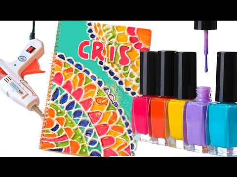 DIY cuaderno con pinta uñas mándala para la vuelta al cole