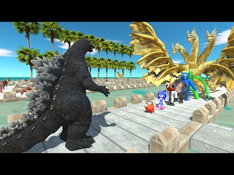 Heisei Godzilla vs Ghidorah COCONUT DEATH RUN - Animal Revolt Battle Simulator