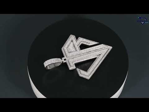 Stunning White Gold Moissanite Round Cut Diamond 14 Kt White Gold Pendant With Unique Design