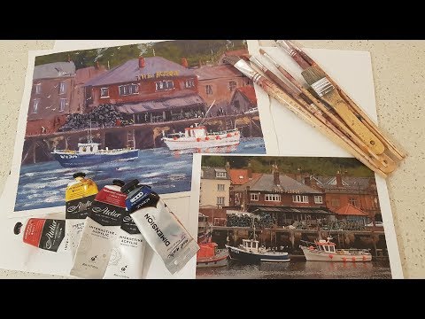 Learn To Paint TV E24 "The Fleece Hotel Whitby" Acrylic Painting Beginners Step By Step