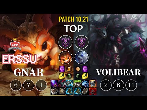 APK erssu Gnar vs Volibear Top - KR Patch 10.21