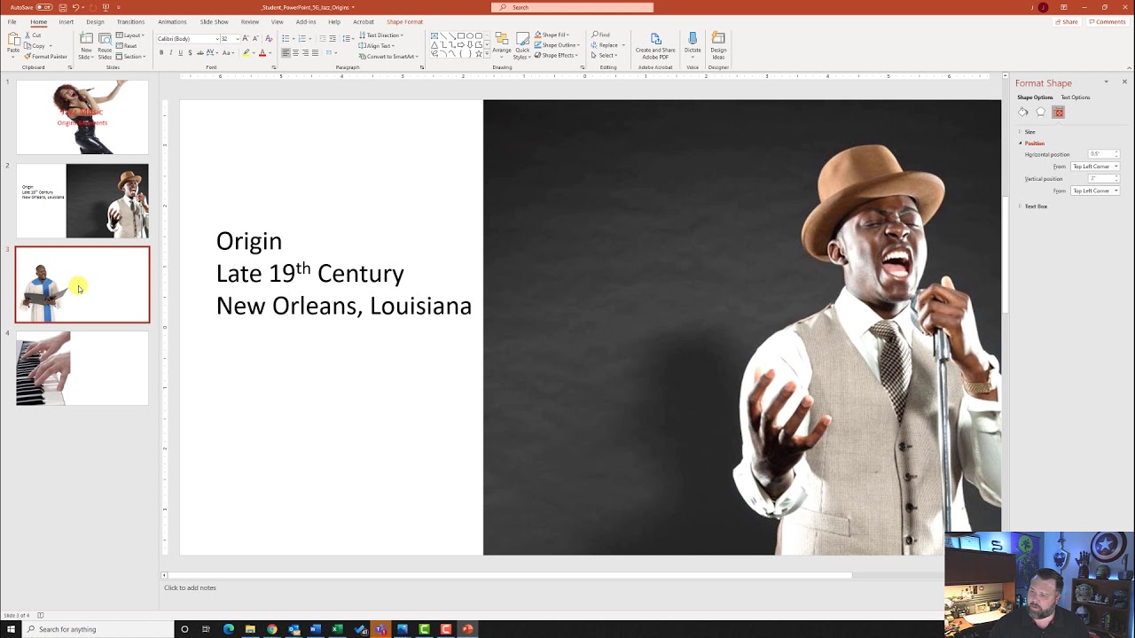 PowerPoint 365 Chapter 5G Jazz Origins Grader Project Walkthrough