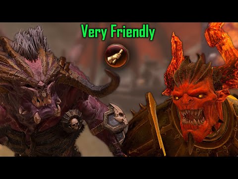 Exalted Bloodthirster Friendly Diplomacy Lines To Daemon Prince  - Total War Warhammer 3