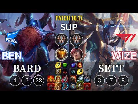 AF Ben Bard vs T1 Wize Sett Sup - KR Patch 10.17
