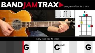 Every Rose Has Its Thorn - Poison | EASY GUITAR LESSON | Scrolling Chords & Lyrics