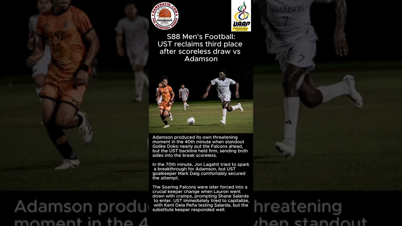 UAAP Men's Football: UST-Adamson in scoreless draw; UST's Jarred Regis and Adamson's Shane Salarda in scary collision