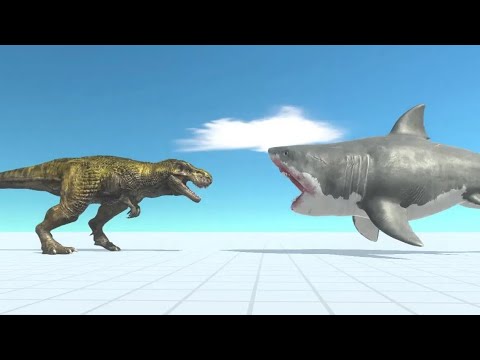 Fight#014 "T-REX vs MUTANT MEGALODON" - Animal Revolt Battle Simulator!