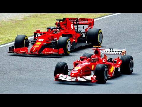 Ferrari F1 2020 vs Ferrari F1 2004 at Mugello