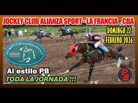 CARRERAS en JOCKEY CLUB ALIANZA SPORT LA FRANCIA, CORDOBA (22-02-2026)