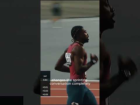 Christian Coleman's reaction time vs Noah Lyles' finishing speed ⚡ #100m #trackandfield #shorts