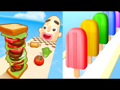 ☑️ Sandwich Runner 🆚 Popsicle stack - All Levels gameplay Mobile walkthrough Update Top Free Game