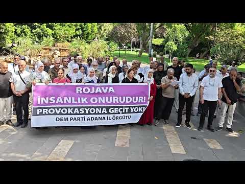 "Rojava İnsanlık Onurudur, Provokasyona Geçit Yok" DEM Parti Adana İl Örgütü Açıklama Yaptı.