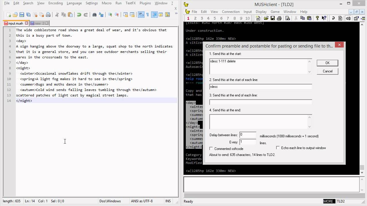 Using an input file with MUSHclient