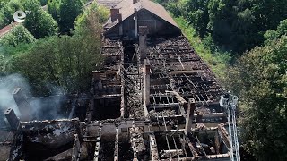 Пожар изпепели покрива на бившата сграда на Гимназията по селско и горско стопанство в Кърджали