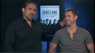 Graceland Season 1 Exclusive: Daniel Sunjata and Aaron Tveit